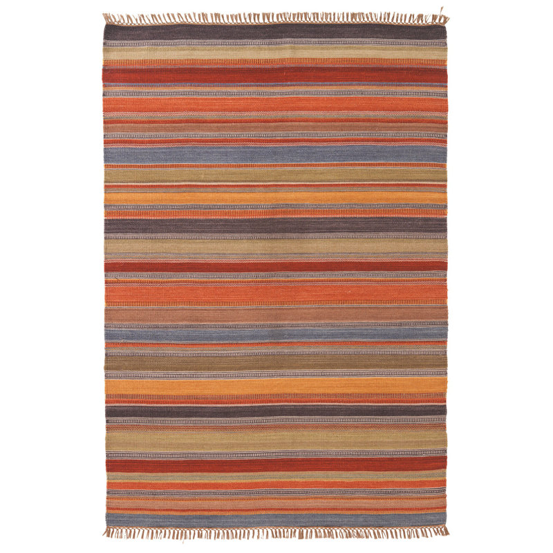 Downen Striped Hand Woven Area Rug, Rectangle 75 x 120cm