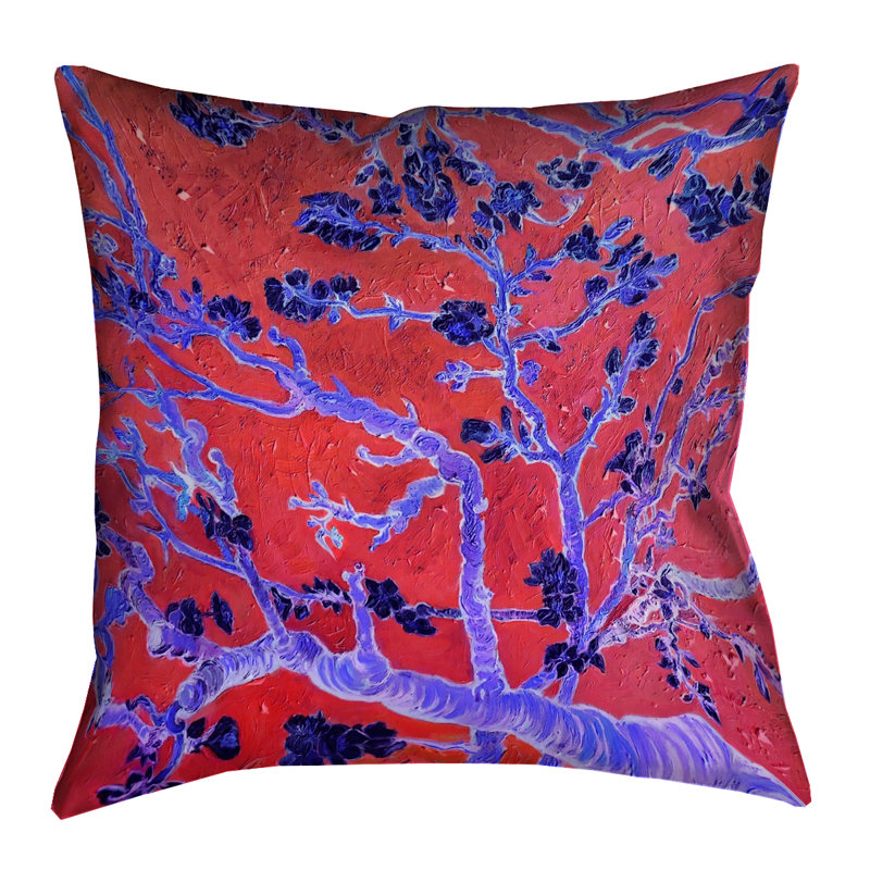 Housse de coussin Vincent Van Gogh, 18 po x 18 po, Rouge/bleu