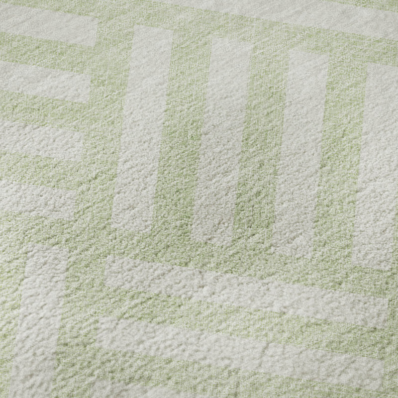 Tapis menthe Cerrito lavable à la machine de qualité supérieure, Rectangulaire 8 pi x 10 pi