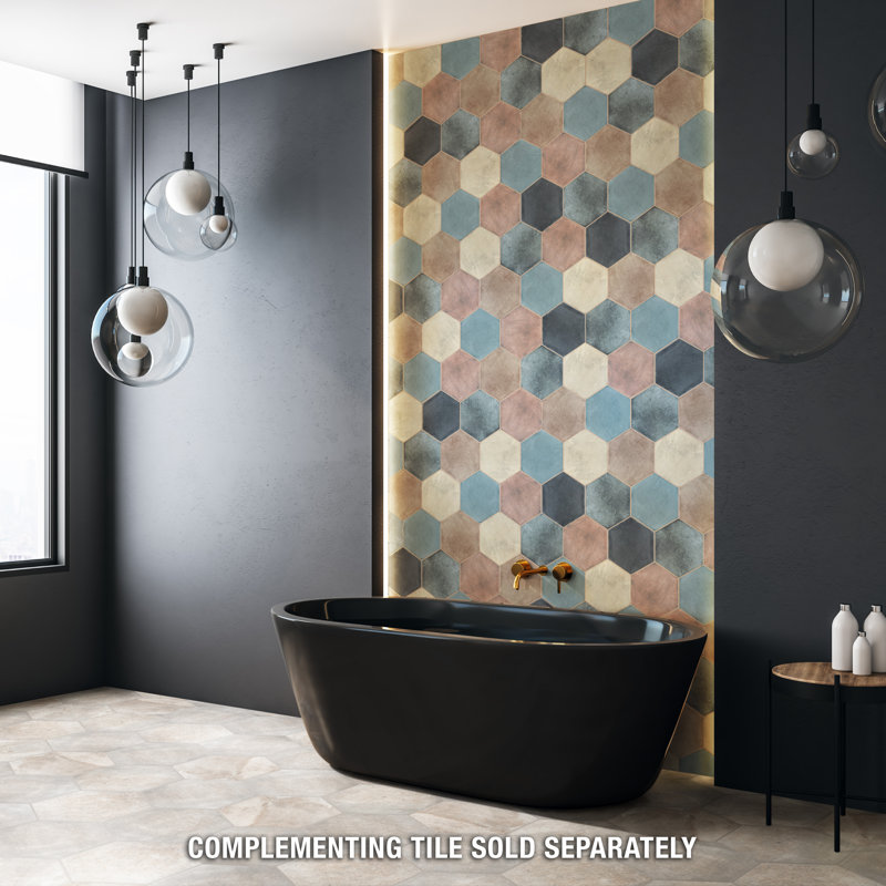 Fika 8" x 9" Ceramic Stone Look Wall & Floor Tile