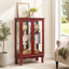 Vitrine 2 portes avec portes en verre trempé, panneau arrière en miroir