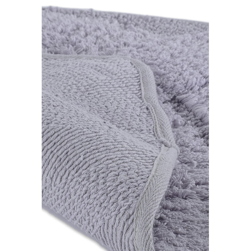 Attaway Cotton Non-Slip Non-Slip Bath Mat, Grey