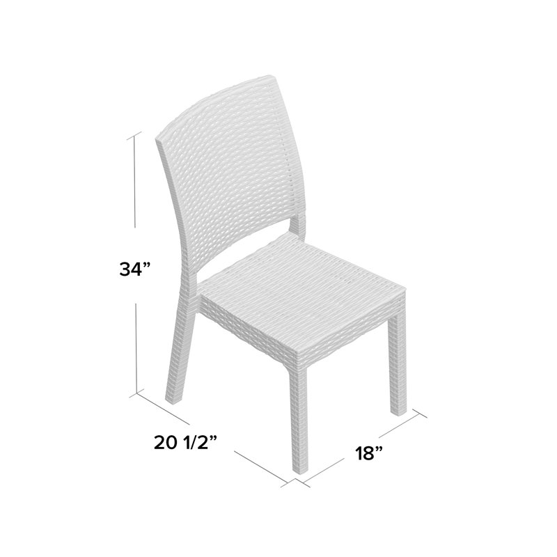 Tomosuke Stacking Patio Dining Side Chair, Brown