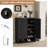 2 Pack Fluted Door Shoe Cabinet, Wooden Storage Organizer with Adjustable Shelves-577791412