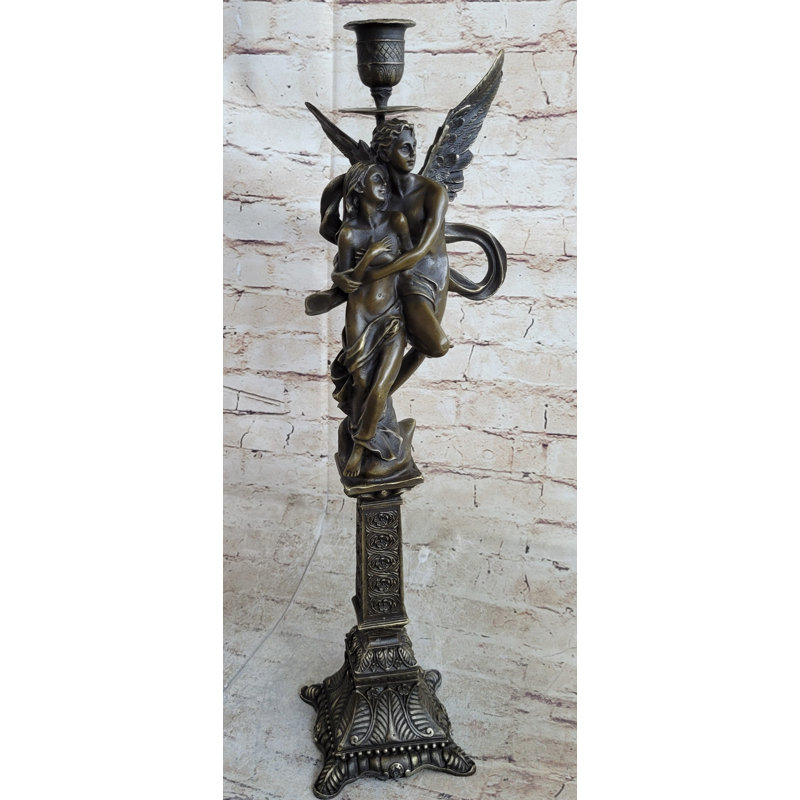 Statue 100% bronze ange statue «Psyché et Éros» Cupidon