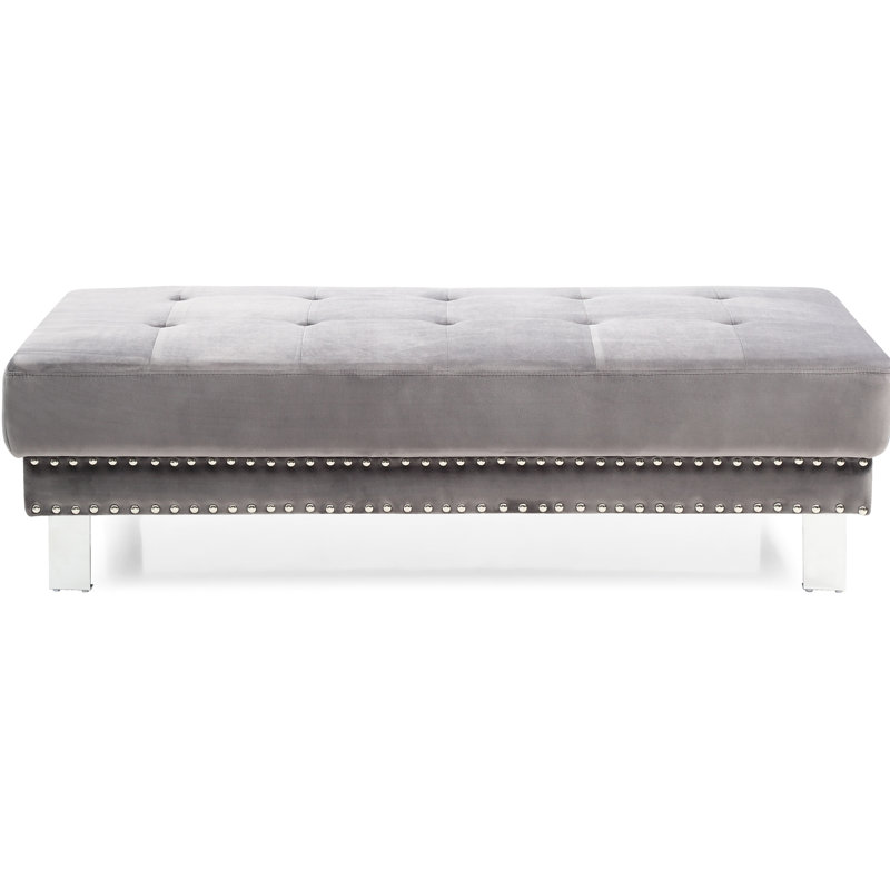Fauteuil inclinable gris élégant pour deux utilisateurs, velours, rembourrage en mousse Elegant Two Relax, H 16 po x l 28 po