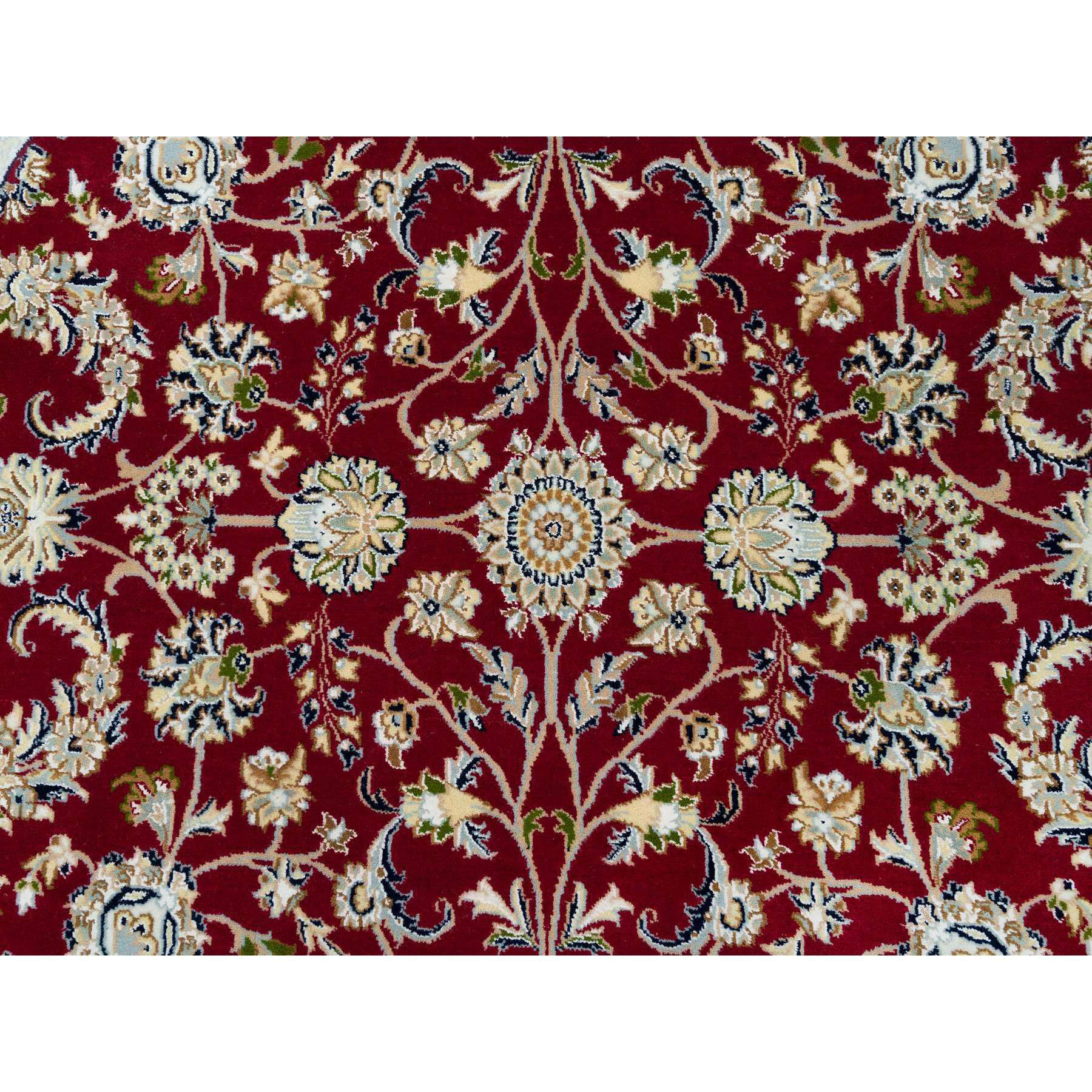 Red Nain Rugs Bloomsbury Market 6'x6' Red 250 KPSI Organic Wool Hand Knotted Nain ...