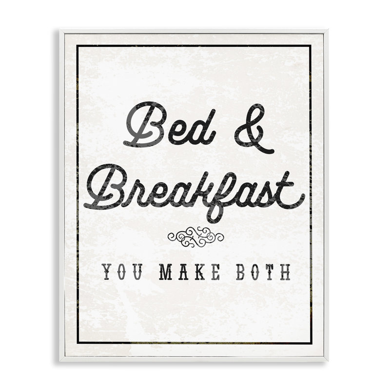 Bed & Breakfast Humor, art giclée encadrée par Daphne Polselli, H 14 po x l 11 po