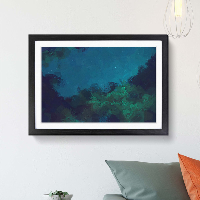 Stars over a Forest in Canada - Picture Frame Graphic Art Print, 48cm H x 65cm W x 2cm D, Black Framed