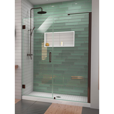 Unidoor-LS 59'' W x 72" H Hinged Frameless Shower Door with ClearMax Technology