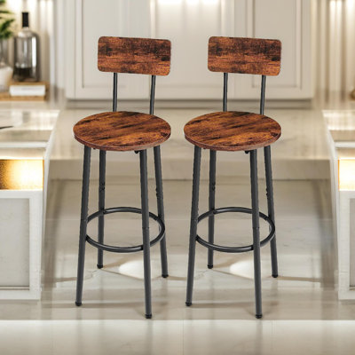 Valeriane 2PC Bar Stools with Backrest