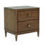 Table de chevet 1 pièce avec ports USB, finition noyer, tiroirs à queue d'aronde et bords arrondis, armoire de rangement pour chambre à coucher