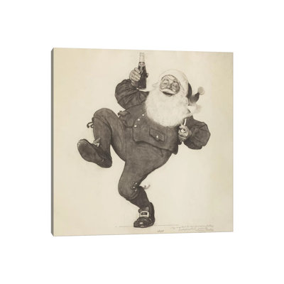 Pepsi Cola Santa by Norman Rockwell - Wrapped Canvas Print