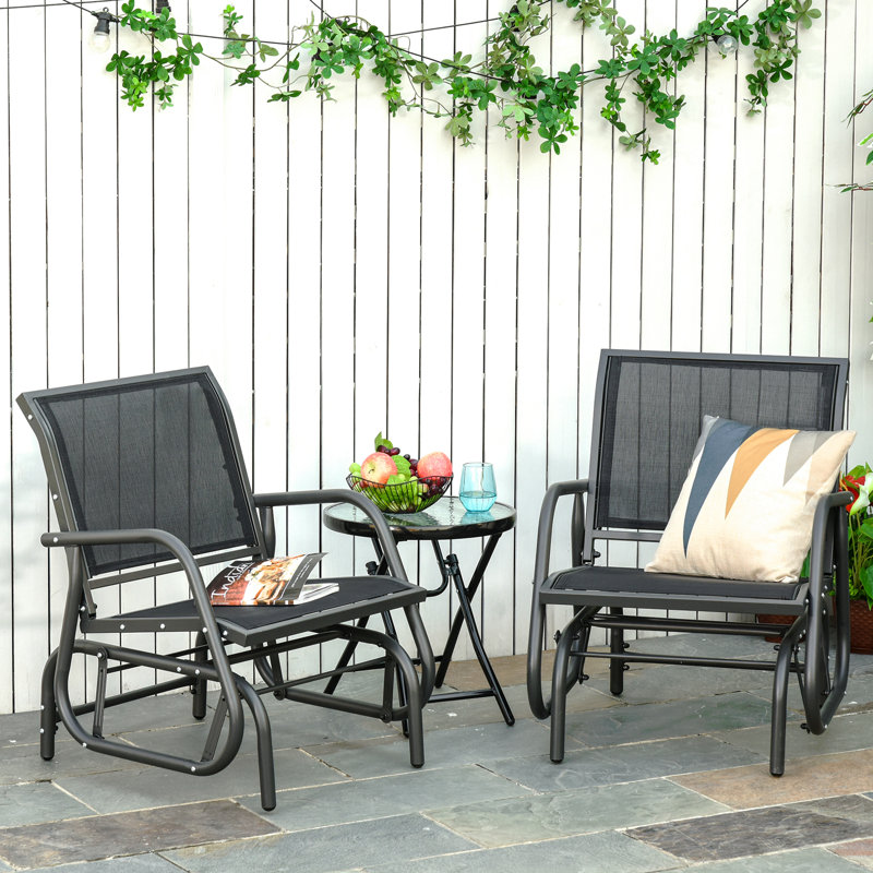 Ensemble de 2 fauteuils oscillants oscillants Outsunny Porch