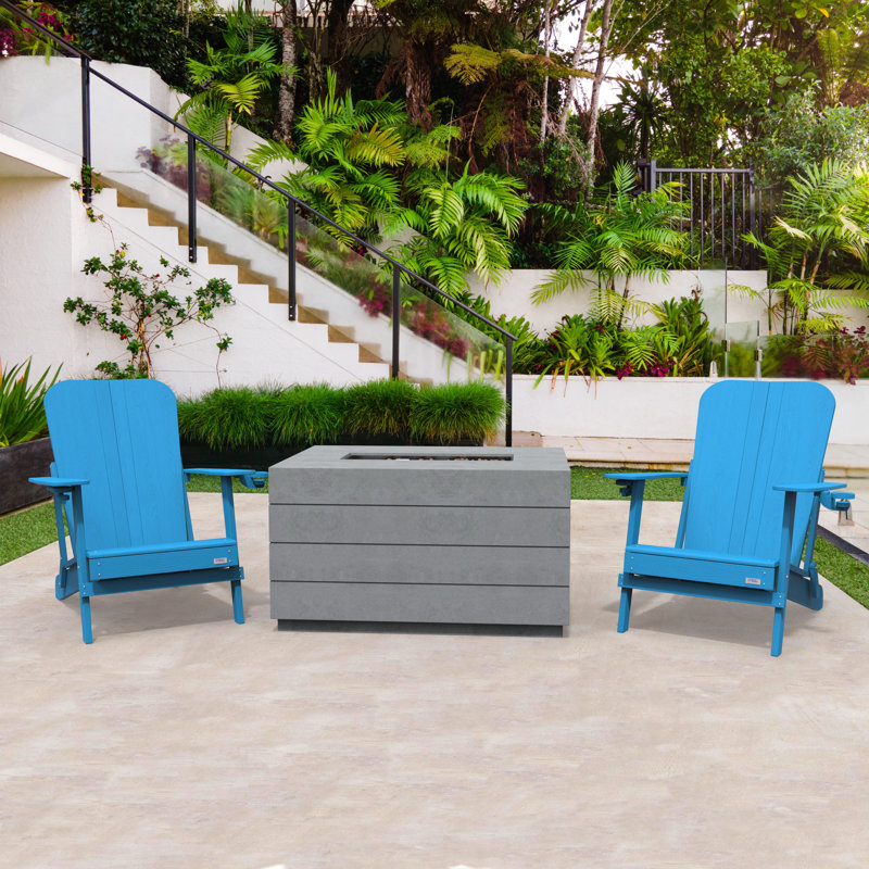 Chaise Adirondack d'extérieur Breianna, Bleu pacifique