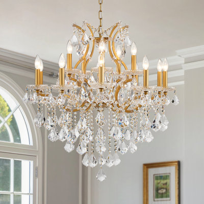 15-Light Dimmable Classic/Traditional Brass Chandelier
