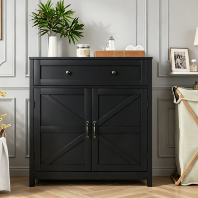 Storage Cabinet with Drawer and Adjustable Shelf