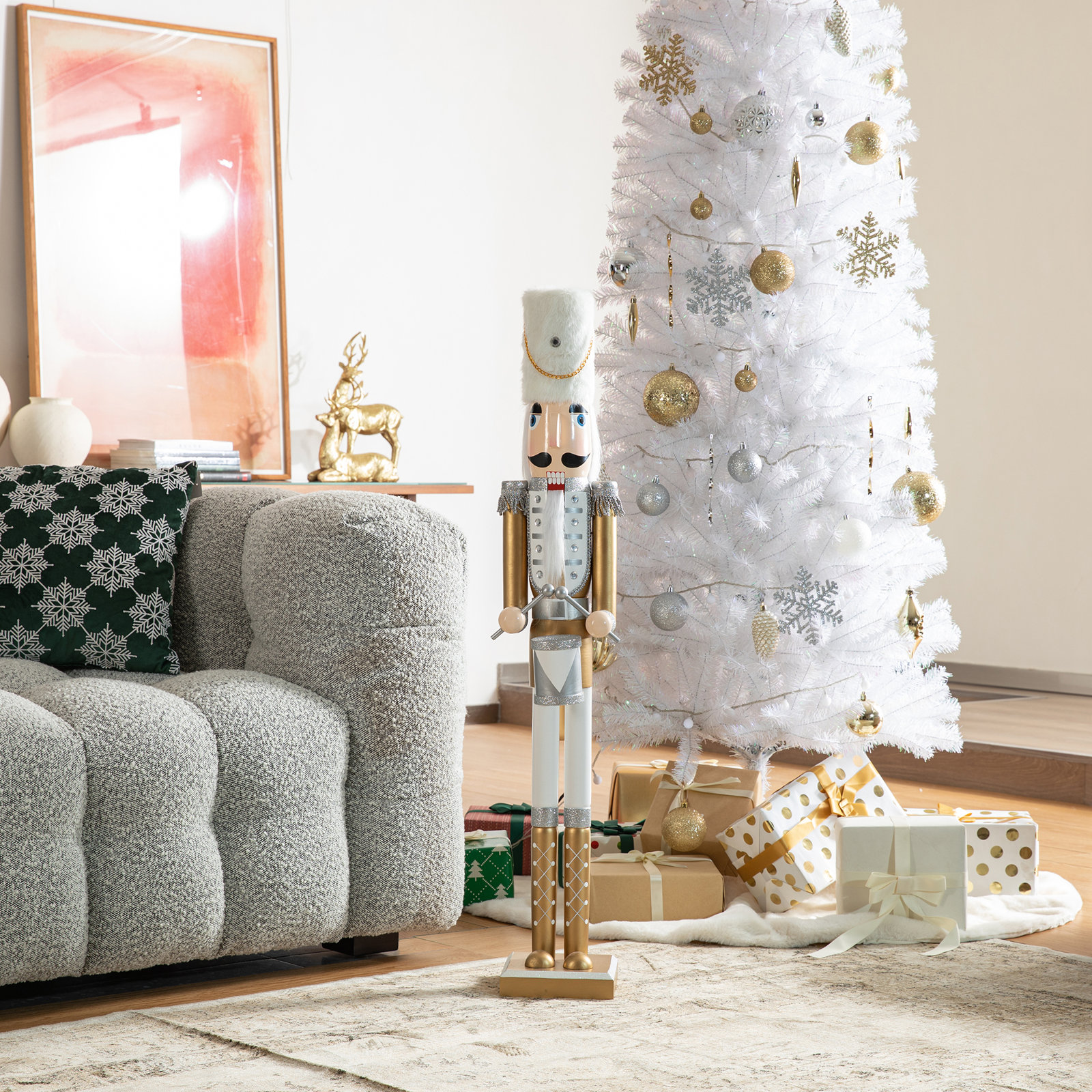 Wooden Gold Soldier Nutcracker Figurine