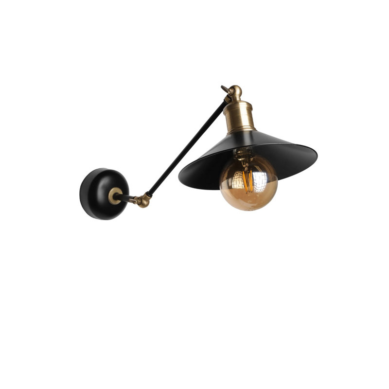 Bras pivotant noir 1 lumière Zariah