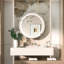 Gervon Lighted Surface Framed Round Medicine Cabinet Mirror Adjustable Shelf & AC Outlets-98501387-110136136