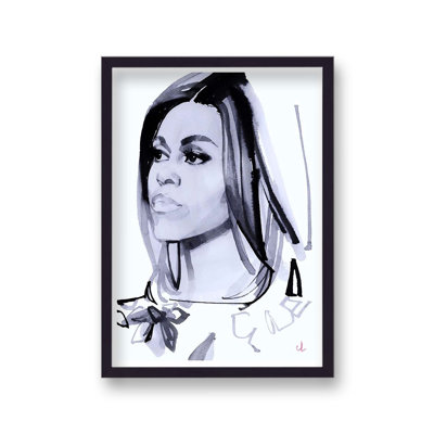 Michelle Obama Celebrity Portrait by Marc Antoine Coulon - Single Picture Frame Print