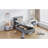 Stylish Twin Size Bed With Hydraulic Lift Function, Gray Platform Mechanism And Elegance