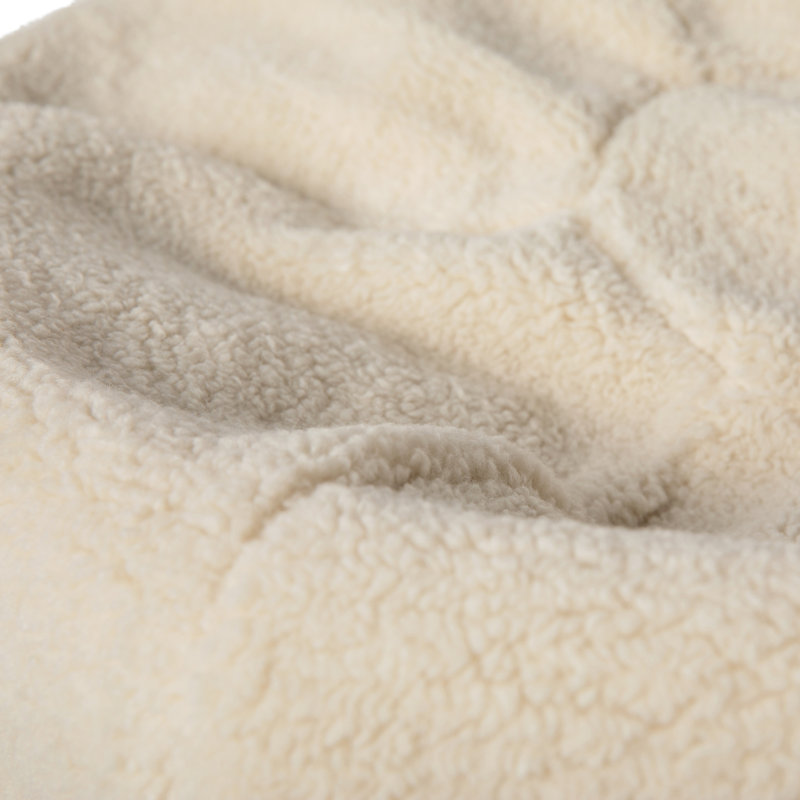 Fauteuil à billes en coton Classic, Grand, Sergé de coton naturel Sherpa