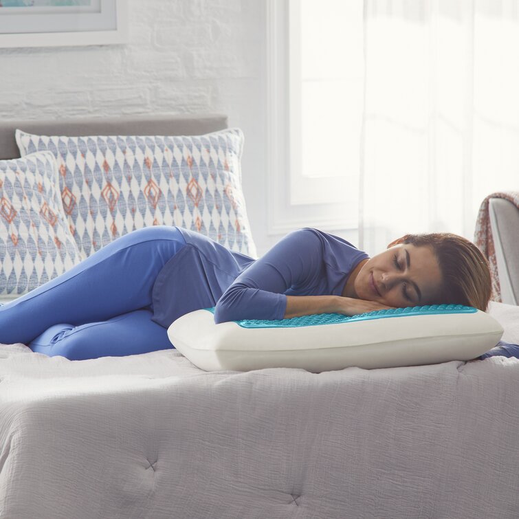 Comfort Revolution Standard Medium Gel Memory Foam Bed Pillow in the Bed  Pillows department at