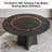 Dining Table Set With 51'' Round Faux Marble Table Top With Lazy Susan And 6 Fabric Dining Arm Chairs-121505632-121505631