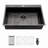 Drop In Kitchen Sink, Topmount Gunmetal Black Stainless Steel 16 Gauge Singe Bowl Kitchen Sink Basin