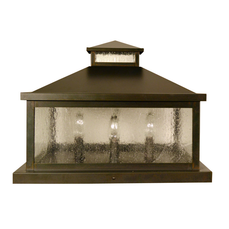 Canterbury 1 - Light Pier Mount Light, 11" H x 13" W, Off White, Antique Brass