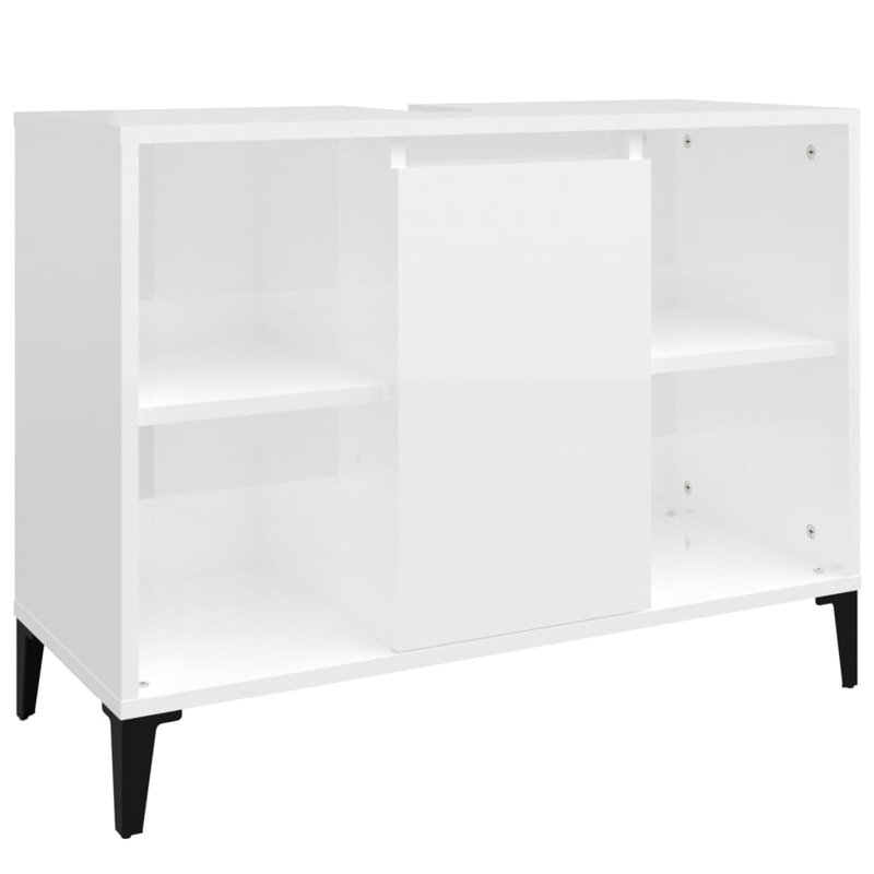 Skagway Freestanding Bathroom Cabinet, High Gloss White