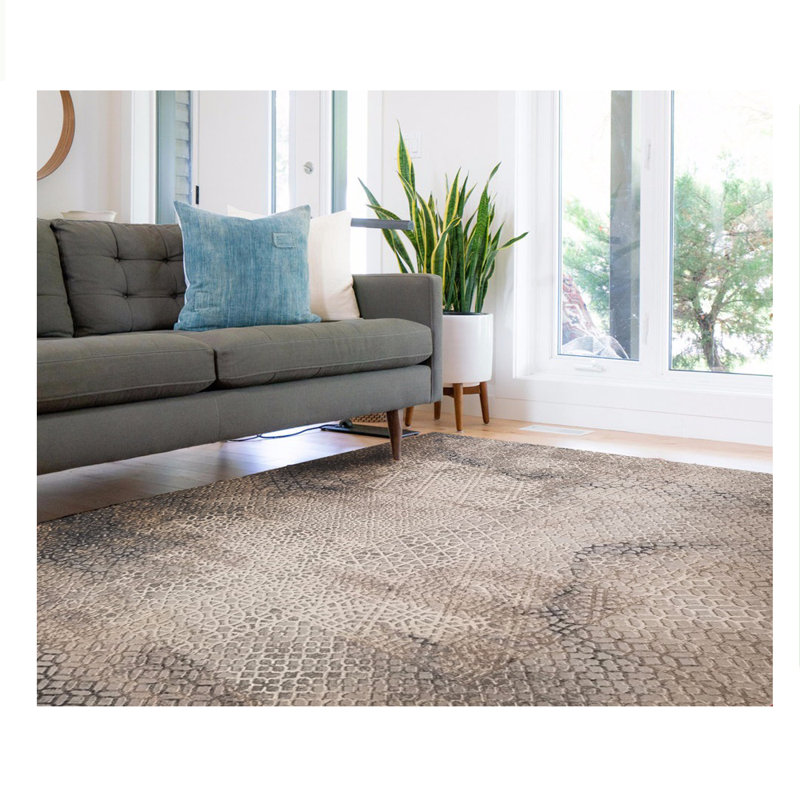 Tapis gris/bleu touffeté dégradé Gabby