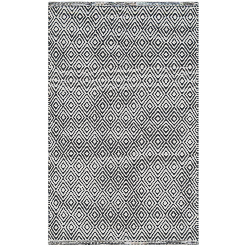 Dryden Hand Woven Cotton Ikat Rug, Rectangle 5' x 8'