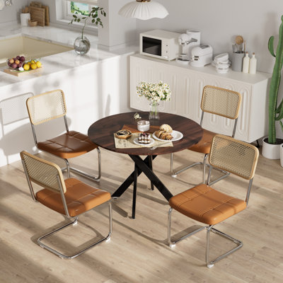 Ensemble de table ronde et de chaises 5 pièces pour petits espaces