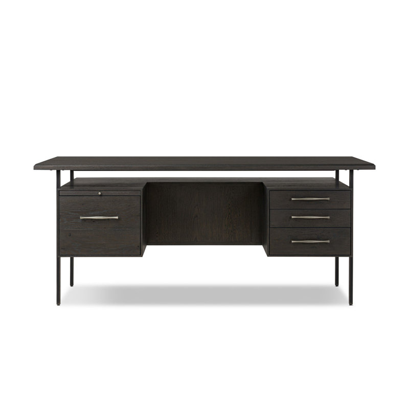 Bureau d'ordinateur Olsen, Chêne anthracite / noir