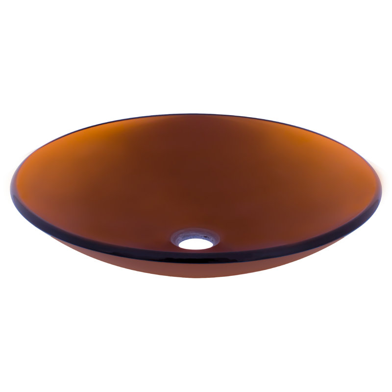 Novatto 18'' Glass Circular Bathroom Sink, Tea