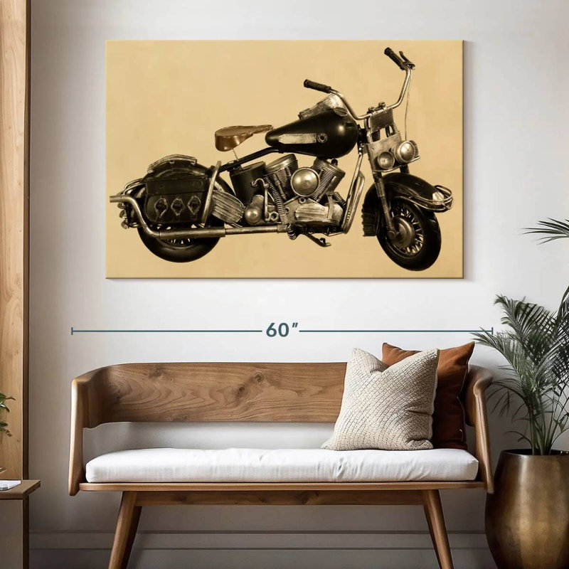 Old Motorcycle, 34" H x 51" W