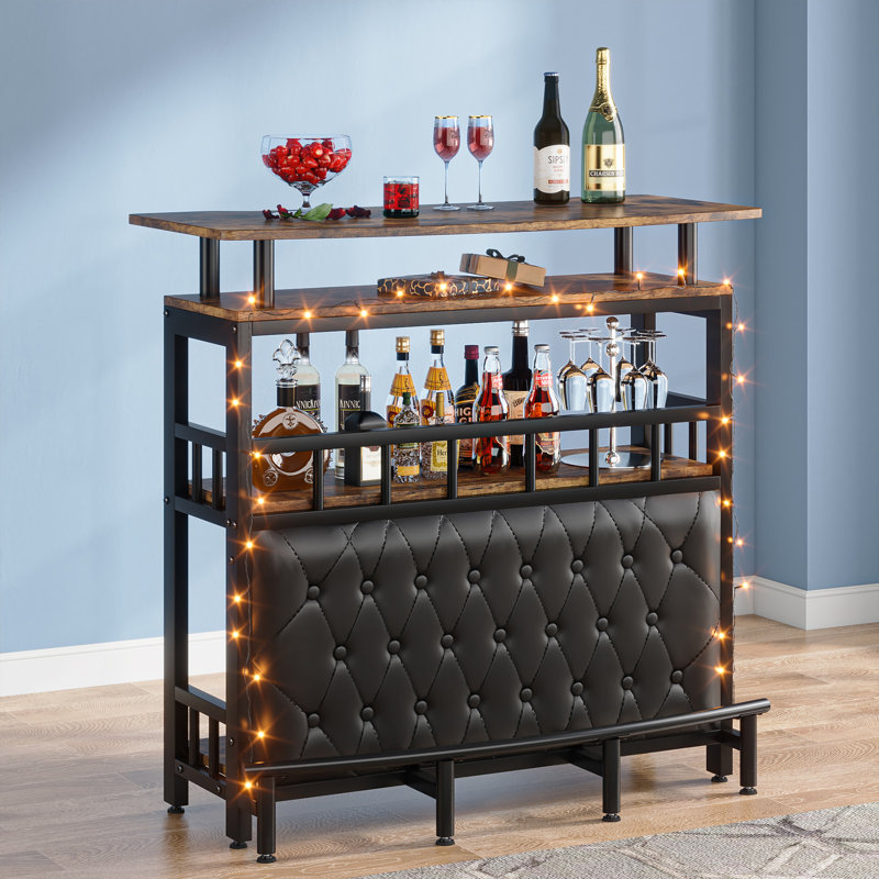 Bar avec tablettes de rangement Home, Rétro