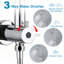 Ensemble de douche à double pommeau haute pression, pommeau de douche effet pluie avec douchette à main, barre de douche coulissante sans perçage de 66 cm, flexible de 1,5 m et inverseur à 3 voies, chromé, robinetterie non incluse-134490935