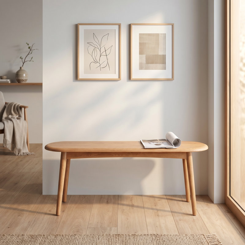  Banc en bois Passendale Kabree, H 16,14 po x l 47,24 po x P 11,81 po, Chêne