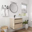 Meuble-lavabo 24 po avec 2 tiroirs à fermeture douce, lavabo en céramique blanche-106459497