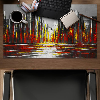 Abstract red skyline - 14.00"x24.25" Desk mat