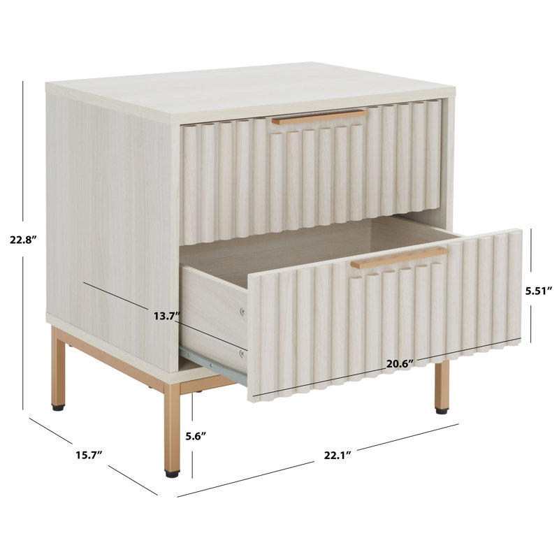 Burgess 22.1'' W Nightstand, Bleached White