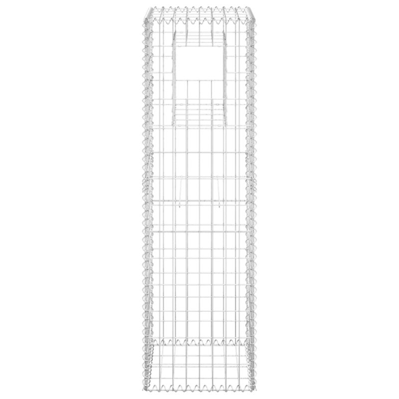 Poteau de panier en fer argenté, 19.7"x 19.7" x 39.4", 1