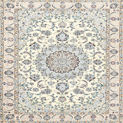 Tapis décoratif en laine crème maliyah oriental