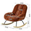 Fauteuil à bascule moderne rembourré avec base en bois d'hévéa, rouge, idéal pour la chambre d'enfant, le salon et la chambre à coucher.-1149199390-1151497856