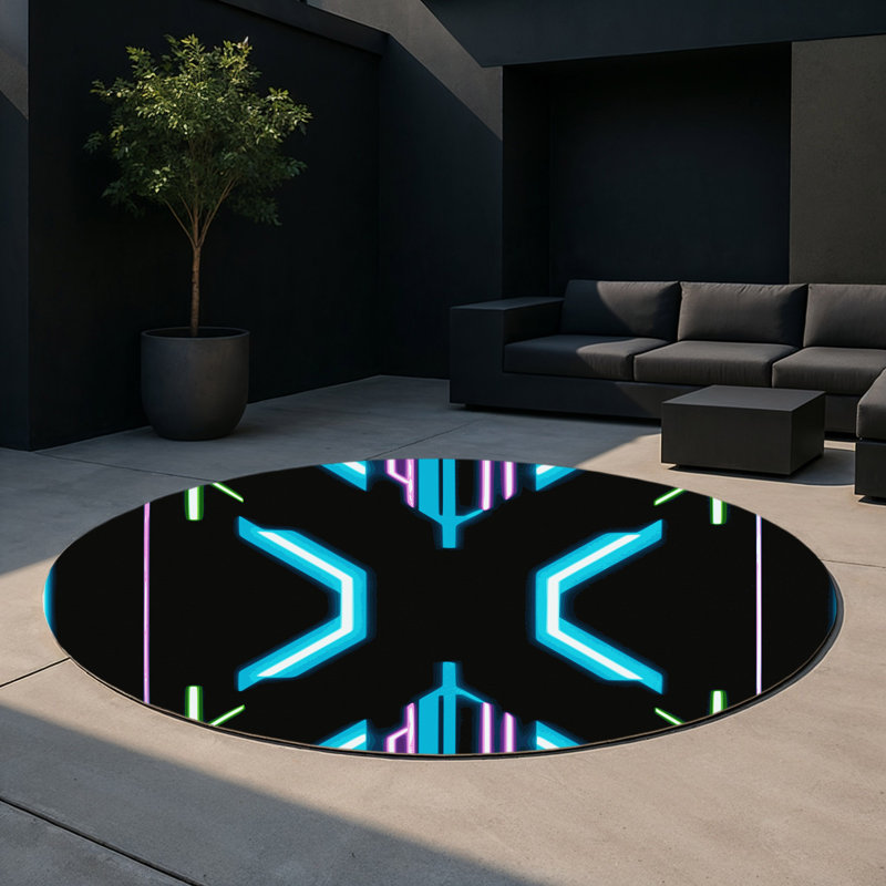 Tapis intérieur et extérieur Spectral Overlay, Rond 5 pi