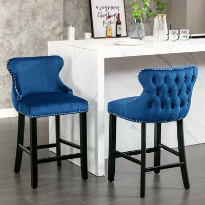 Upholstered Velvet Counter Stool