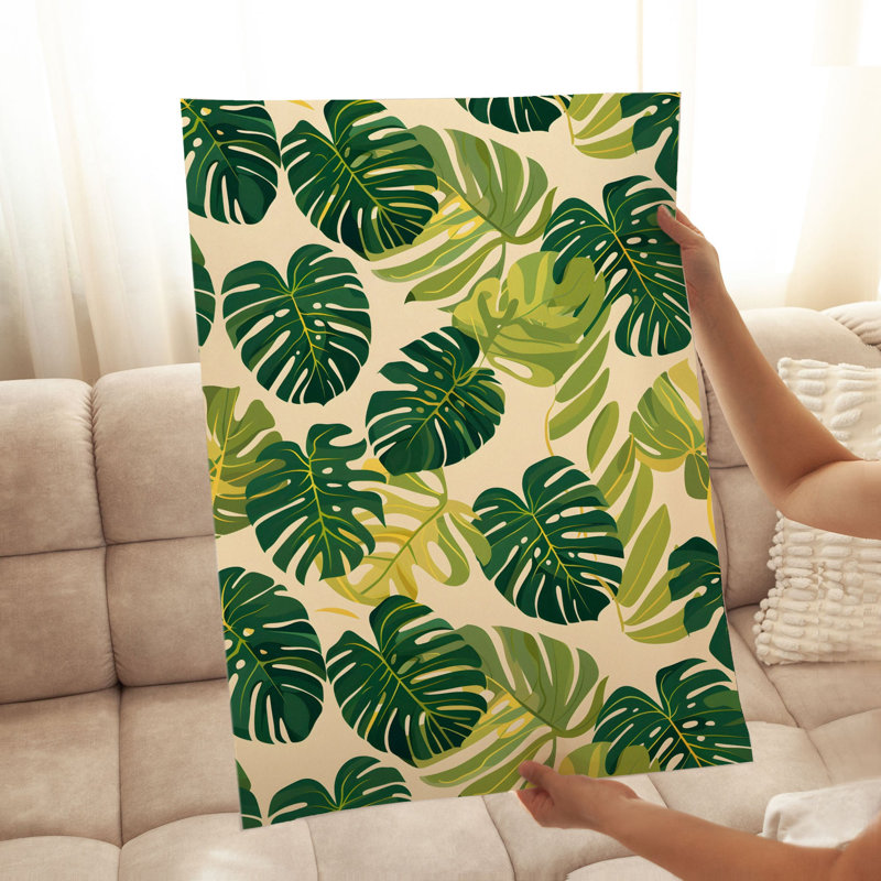 «Botanical Monstera Leaves», impression d'art tropical sans cadre, H 16 po x l 12 po